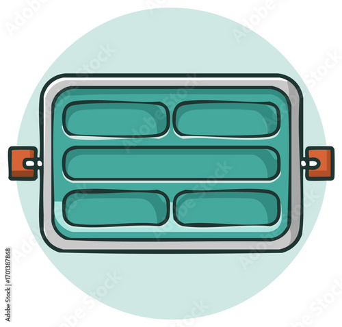 Meal Prep Food Container Top View Bento Box with Compartments