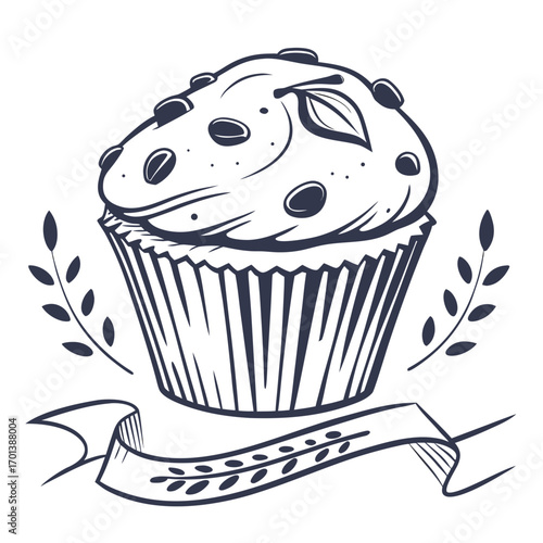 Delicious Muffin Illustration Bakery Design