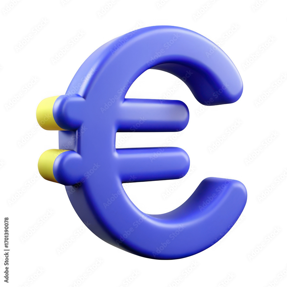 Obraz premium Euro symbol isolated on transparent background