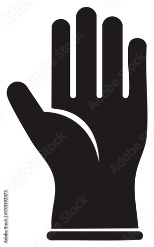 Black rubber gloves symbol for cleaning or safety hands protection tools icon