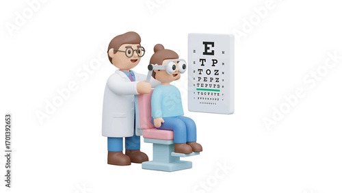 Doctor examining patient's eyes with special equipment in clinic, ensuring clear vision and eye health with modern optometry technology.