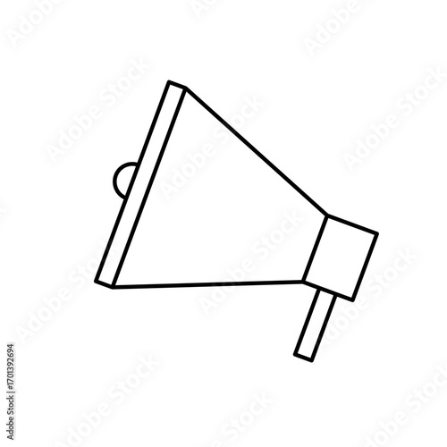 Flat vector illustration of a speaker icon, isolated on white background, perfect for audio design, sound concepts, music branding, and multimedia graphics.
