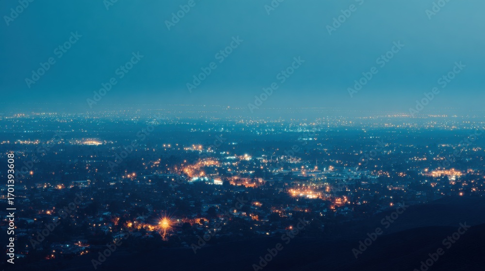 Obraz premium downtown. A mesmerizing night cityscape glows with colorful lights against a dark sky. real-estate listings, architecture portfolios, designed for real-estate listing and luxury residence showcases.