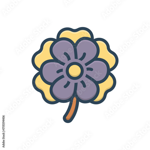 Color illustration icon for pansy
