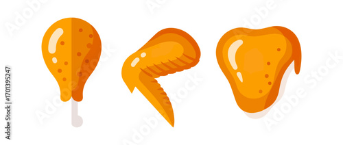 Fried chicken pieces illustration