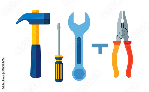 Hand tools illustration
