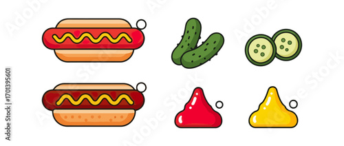 Hot dog food illustration