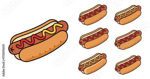Hot dog illustration pattern