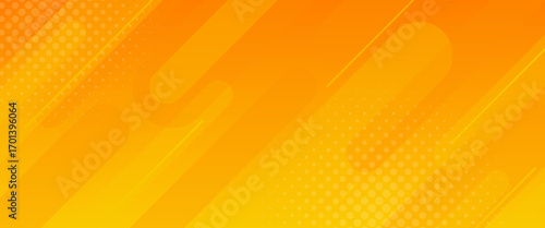 Bright orange abstract gradient banner background with halftone effect. Modern wallpapers. Suitable for templates, sale banners, events, ads, web and pages