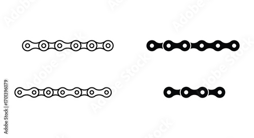 various chain links designs shown in black and white