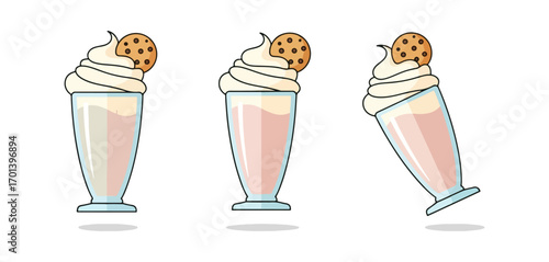 Milkshake illustration set