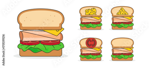 Sandwiches food illustration