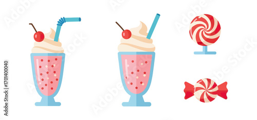 Sweet treats milkshakes and candies