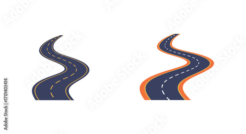 a winding road splits into two paths diverging