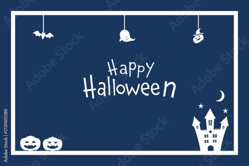 ハロウィンのかわいいフレームイラスト