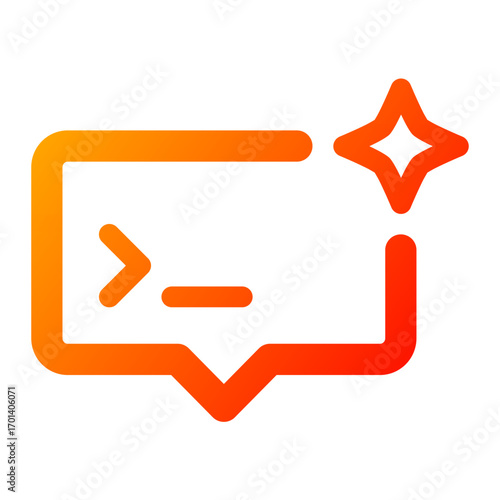 Prompt icon. command, input, text, ai, generate, query, instruction, request, response. Vector Icon Illustration