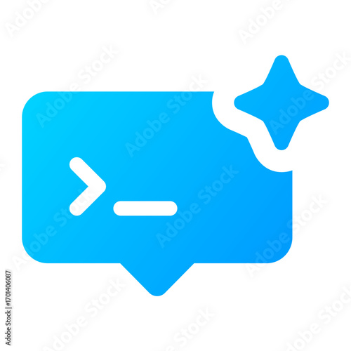 Prompt icon. command, input, text, ai, generate, query, instruction, request, response. Vector Icon Illustration