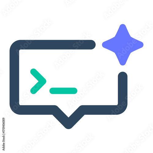 Prompt icon. command, input, text, ai, generate, query, instruction, request, response. Vector Icon Illustration