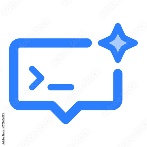 Prompt icon. command, input, text, ai, generate, query, instruction, request, response. Vector Icon Illustration