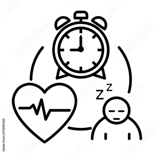 Circadian rhythm and heart health connection, a sleep wellness icon for World Heart Day