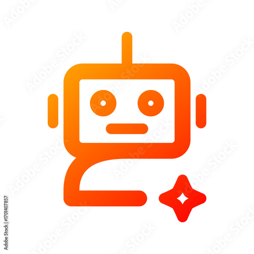 Robot ai icon. machine, bot, digital, smart, automation, cyber, intelligence, humanoid. Vector Icon Illustration