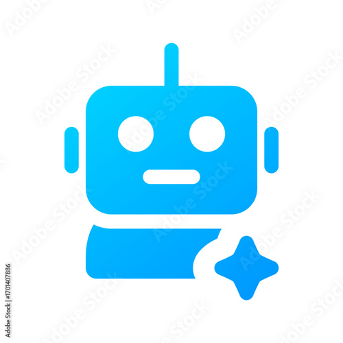Robot ai icon. machine, bot, digital, smart, automation, cyber, intelligence, humanoid. Vector Icon Illustration