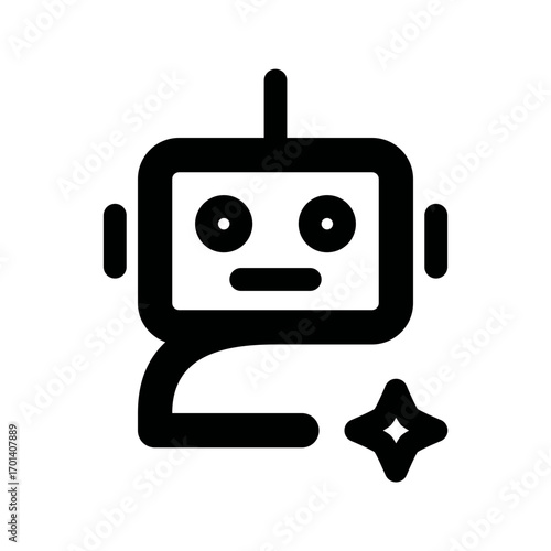 Robot ai icon. machine, bot, digital, smart, automation, cyber, intelligence, humanoid. Vector Icon Illustration