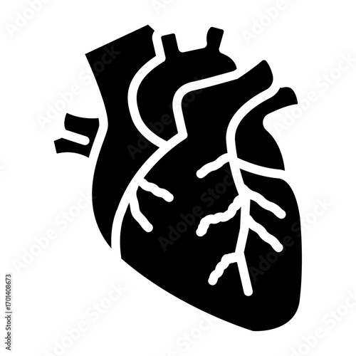 Human heart anatomy vector icon for cardiology awareness and World Heart Day celebration, representing health and life