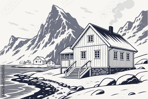 winter mountain village