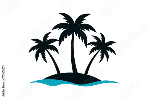 tropical island with palm trees