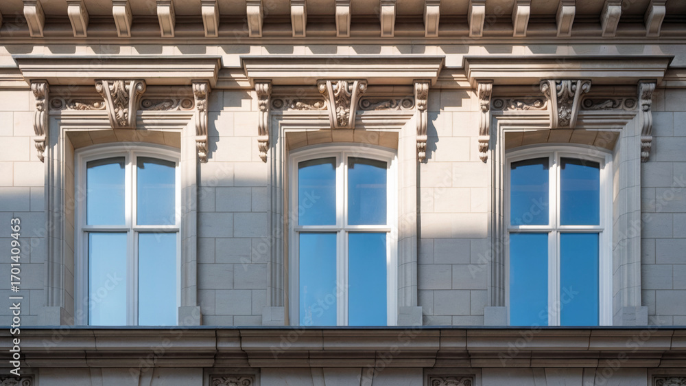 Obraz premium Classic Architectural Windows with Ornamental Details