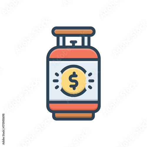 Color illustration icon for gas price