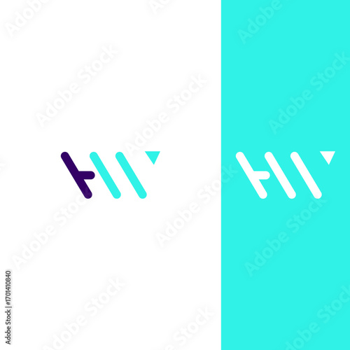 Abstract HW Logo Design  Modern Branding Concept