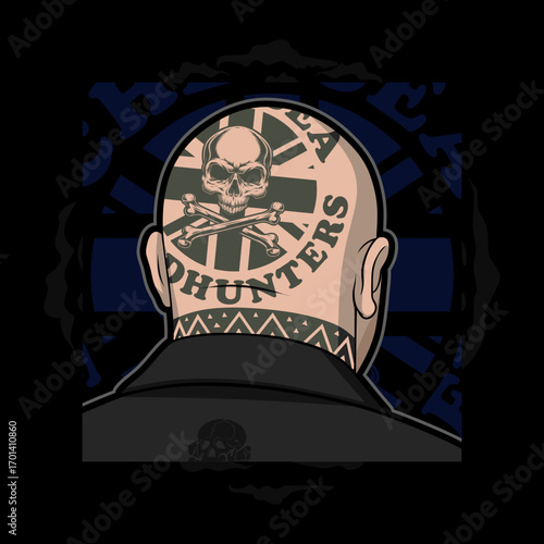 headhunters casual hooligan ultras sticker vector design