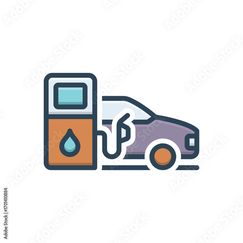Color illustration icon for gas share