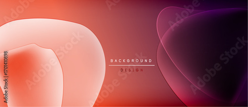 Abstract fluid shapes, gradient colors. Red, orange, purple hues blend smoothly. Minimalist design with text overlay. Modern aesthetic.