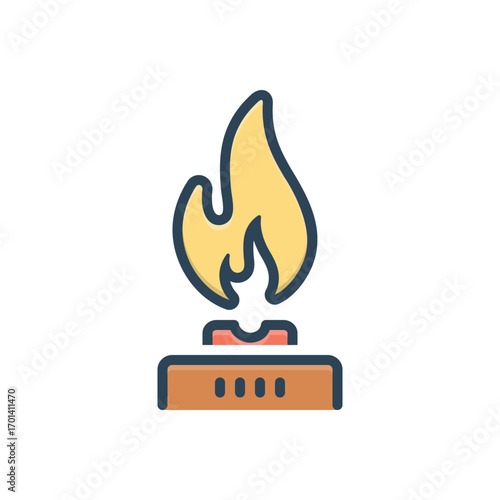 Color illustration icon for natural gas