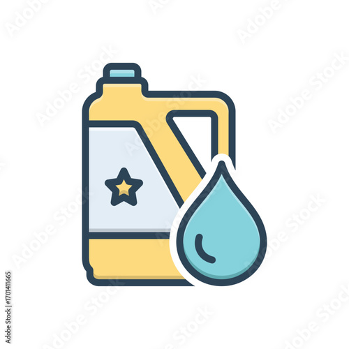 Color illustration icon for oil