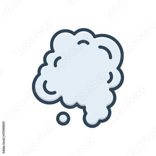 Color illustration icon for smoke