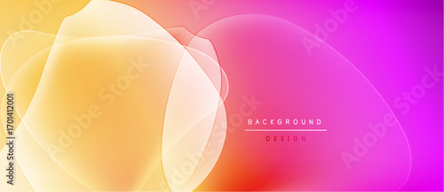 Abstract vibrant layers blend. Yellow, orange, pink hues create smooth gradients. Modern design element for backgrounds, presentations.