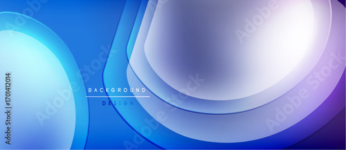 Abstract blue background. Overlapping layers create dynamic visual effect. Modern design elements suggest technology, innovation. Smooth gradients enhance depth.