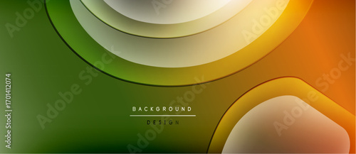 Abstract flowing layers. Green, yellow, orange hues blend smoothly. Modern design element for backgrounds, presentations. Minimalist aesthetic.