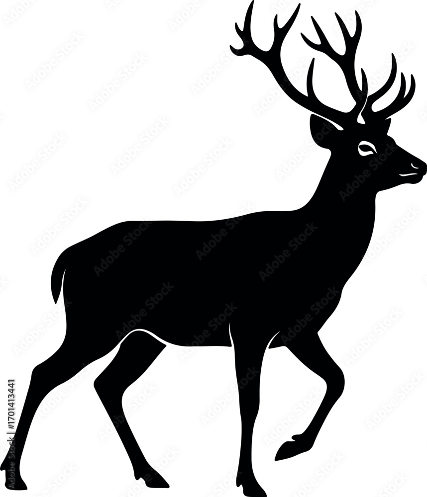 Obraz premium Classic Deer Silhouette Vector