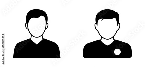 black silhouette icons of men s upper bodies