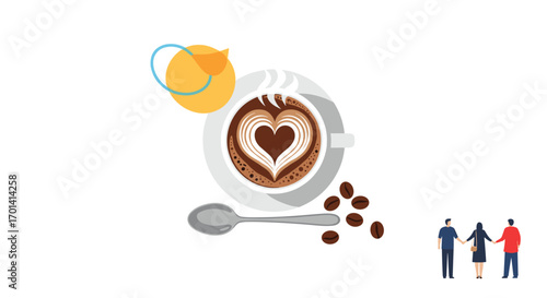 Enjoying a warm cup of coffee together with sweet moments shared with loved ones over delicious brewed beverages