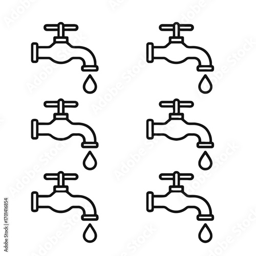 Water Tap set vector illustration