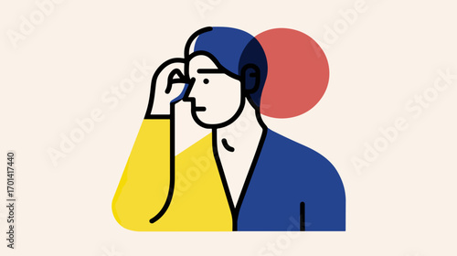 Abstract person considering something
