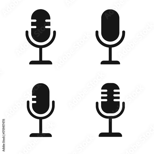 Microphone set Silhouette Illustration