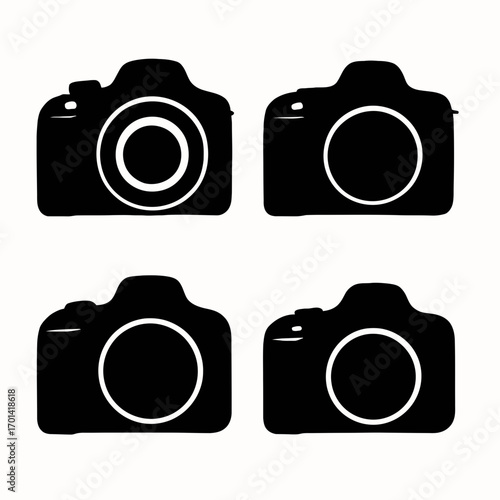 Camera Collection silhouette vector illustration
