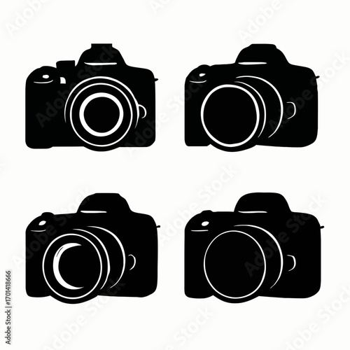 Camera Collection silhouette vector illustration
